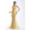 One-Shoulder Brush Sweep Train Long Yellow Prom/Formal Evening Dresses 02020888