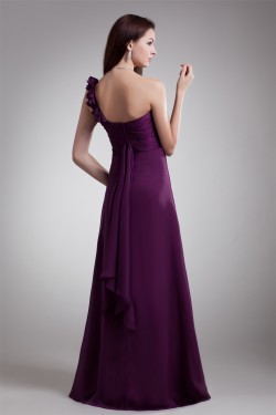A-Line Draped Floor-Length One-Shoulder Prom/Formal Evening Bridesmaid Dresses 02020889