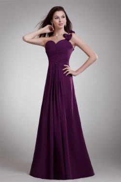 A-Line Draped Floor-Length One-Shoulder Prom/Formal Evening Bridesmaid Dresses 02020889
