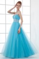 A-Line Beading Sleeveless Satin Fine Netting Prom/Formal Evening Dresses 02020894