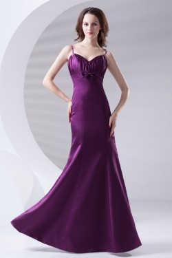 Trumpet/Mermaid Satin Floor-Length Beading V-Neck Prom/Formal Evening Bridesmaid Dresses 02020895