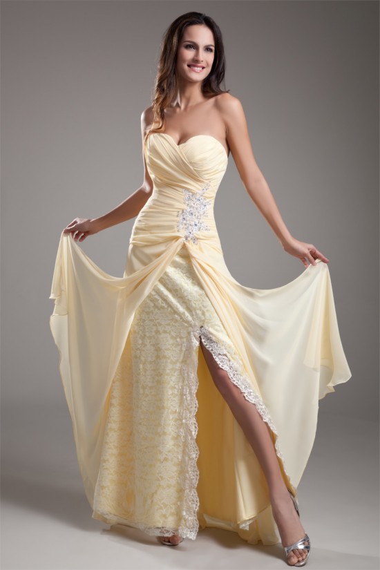 Sleeveless Sheath/Column Sweetheart Chiffon Lace Prom/Formal Evening Dresses 02020900 Sleeveless Sheath/Column Sweetheart Chiffon Lace Prom/Formal Evening Dresses 02020900