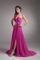 Sleeveless Split Side Chiffon Elastic Woven Satin Prom/Formal Evening Dresses 02020901