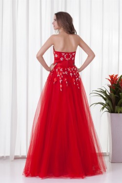 Sleeveless Sweetheart Floor-Length Satin Net Prom/Formal Evening Dresses 02020904