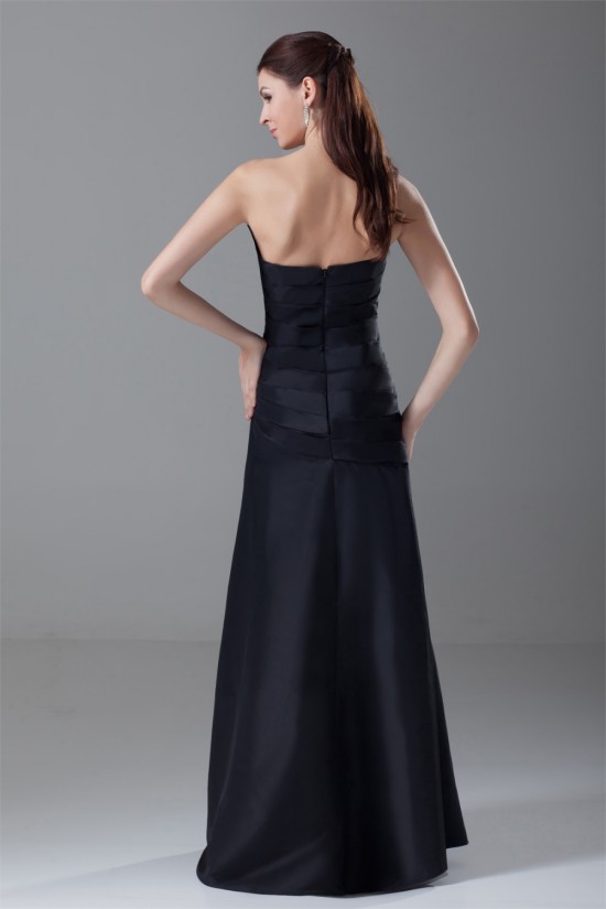 Sleeveless Taffeta Pleats Strapless A-Line Prom/Formal Evening Dresses 02020908