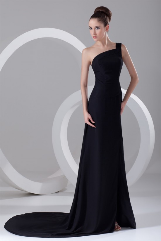 Split Front Chiffon Elastic Woven Satin Prom/Formal Evening Dresses 02020912 Split Front Chiffon Elastic Woven Satin Prom/Formal Evening Dresses 02020912