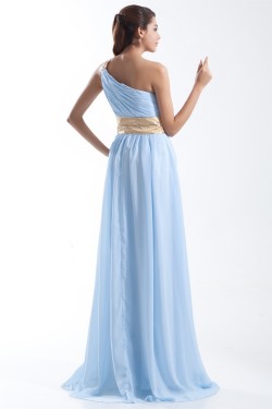 Split Front Chiffon Silk like Satin Sheath/Column Prom/Formal Evening Dresses 02020913