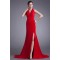 Split Side Sleeveless Halter Chiffon Elastic Woven Satin Prom/Formal Evening Dresses 02020914