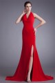 Split Side Sleeveless Halter Chiffon Elastic Woven Satin Prom/Formal Evening Dresses 02020914 Split Side Sleeveless Halter Chiffon Elastic Woven Satin Prom/Formal Evening Dresses 02020914