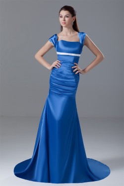 Square Mermaid/Trumpet Elastic Woven Satin Prom/Formal Evening Dresses 02020915