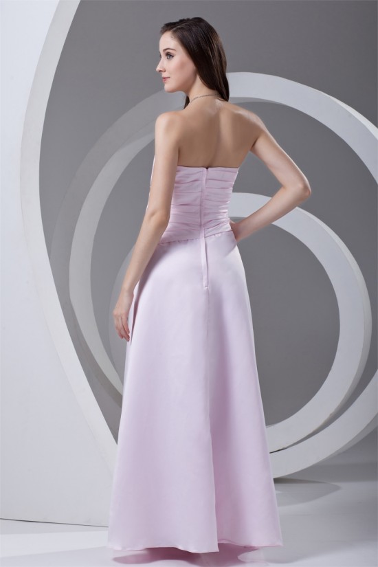 Strapless A-Line Pleats Floor-Length Sleeveless Prom/Formal Evening Dresses 02020916