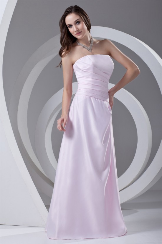 Strapless A-Line Pleats Floor-Length Sleeveless Prom/Formal Evening Dresses 02020916