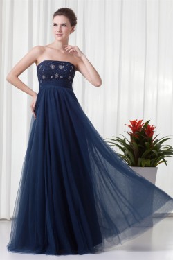 A-Line Strapless Sleeveless Beading Floor-Length Prom/Formal Evening Dresses 02020917