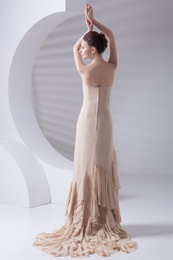 Strapless Cascading Ruffles Sheath/Column Prom/Formal Evening Dresses 02020920