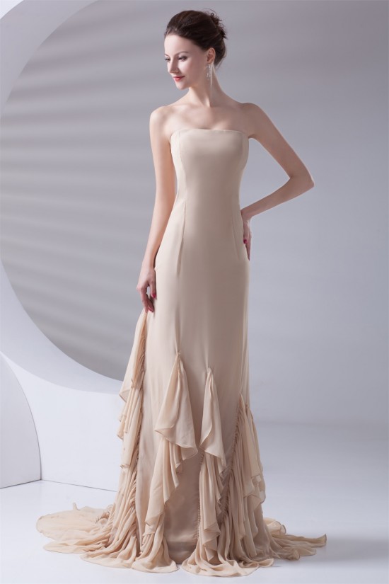 Strapless Cascading Ruffles Sheath/Column Prom/Formal Evening Dresses 02020920 Strapless Cascading Ruffles Sheath/Column Prom/Formal Evening Dresses 02020920