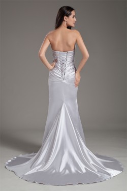 Strapless Elastic Woven Satin Court Train Prom/Formal Evening Dresses 02020922