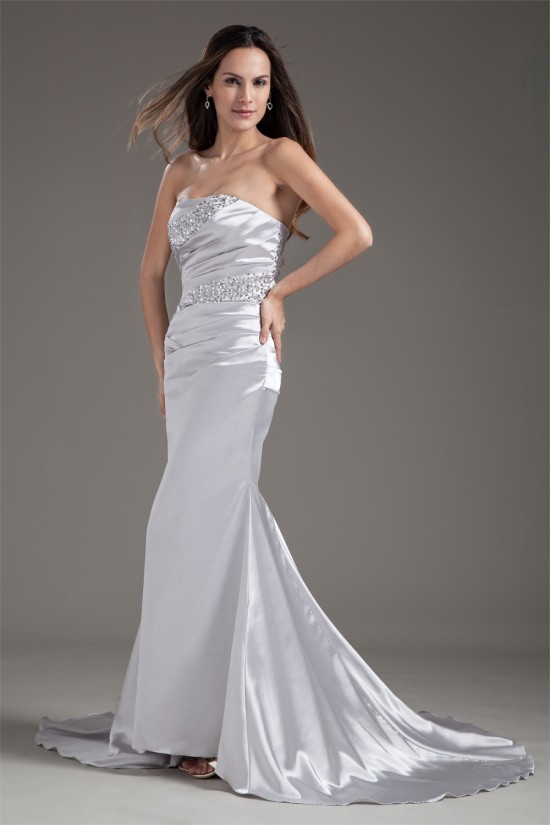 Strapless Elastic Woven Satin Court Train Prom/Formal Evening Dresses 02020922 Strapless Elastic Woven Satin Court Train Prom/Formal Evening Dresses 02020922