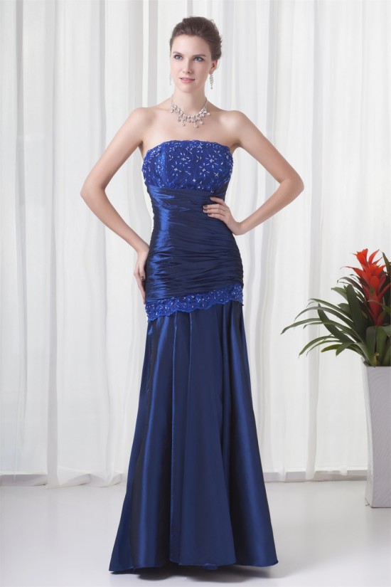 Strapless Floor-Length Taffeta Lace Sheath/Column Prom/Formal Evening Dresses 02020925 Strapless Floor-Length Taffeta Lace Sheath/Column Prom/Formal Evening Dresses 02020925