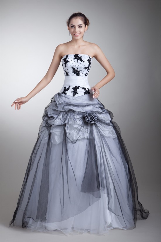 Strapless Satin Net Floor-Length Ball Gown Prom/Formal Evening Dresses 02020926 Strapless Satin Net Floor-Length Ball Gown Prom/Formal Evening Dresses 02020926