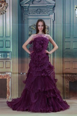 Strapless Sleeveless Satin Beading A-Line Prom/Formal Evening Dresses 02020931