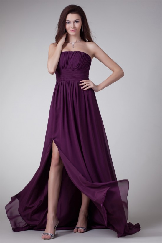 Strapless Sleeveless Sheath/Column Split Front Prom/Formal Evening Bridesmaid Dresses 02020932