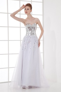 Sweetheart A-Line Sequins Organza Elastic Woven Satin Sequins Dresses 02020934