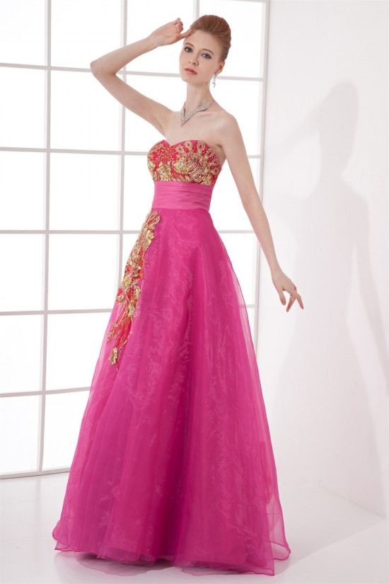 Sweetheart Sleeveless Pleats Satin Organza Prom/Formal Evening Dresses 02020946 Sweetheart Sleeveless Pleats Satin Organza Prom/Formal Evening Dresses 02020946