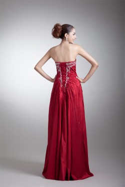 Taffeta Sleeveless Beading Floor-Length Prom/Formal Evening Dresses 02020957