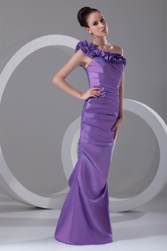 Taffeta Sleeveless Floor-Length One-Shoulder Prom/Formal Evening Dresses 02020958 Taffeta Sleeveless Floor-Length One-Shoulder Prom/Formal Evening Dresses 02020958