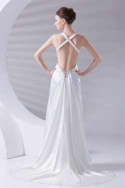 V-Neck A-Line Sleeveless Elastic Woven Satin Prom/Formal Evening Dresses 02020961