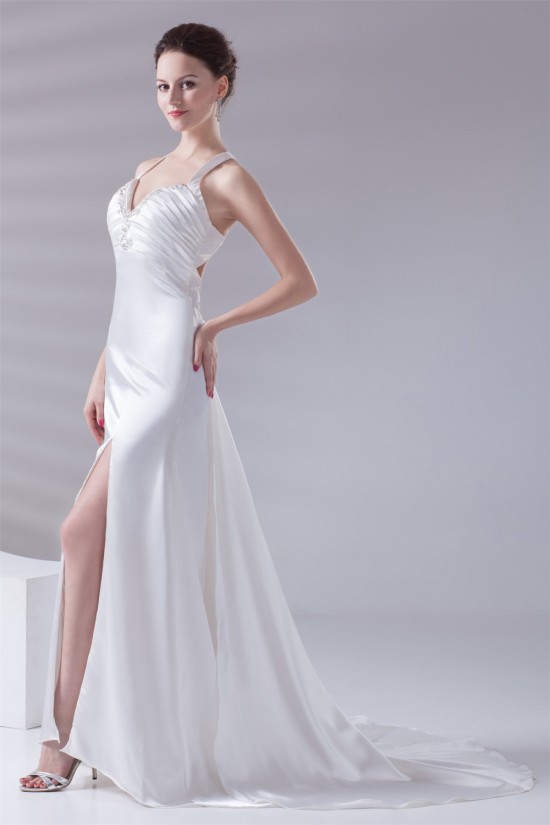 V-Neck A-Line Sleeveless Elastic Woven Satin Prom/Formal Evening Dresses 02020961 V-Neck A-Line Sleeveless Elastic Woven Satin Prom/Formal Evening Dresses 02020961
