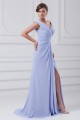 V-Neck Satin Chiffon Sleeveless Ruched Brush Sweep Train Prom/Formal Evening Dresses 02020963