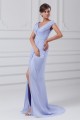 V-Neck Satin Chiffon Sleeveless Ruched Brush Sweep Train Prom/Formal Evening Dresses 02020963