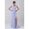 V-Neck Satin Chiffon Sleeveless Ruched Brush Sweep Train Prom/Formal Evening Dresses 02020963