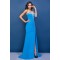 Sheath/Column Sweetheart Blue Long Chiffon Prom Evening Party Dresses 02020972