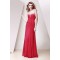 A-Line Sweetheart Beaded Red Long Chiffon Prom Evening Party Dresses 02020973