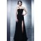 Sheath/Column One-Shoulder Long Black Chiffon Prom Evening Party Dresses 02020978