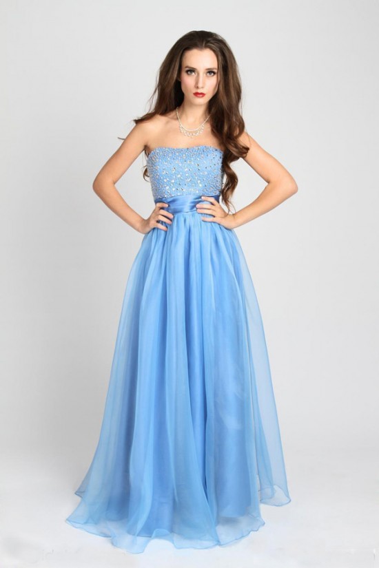 A-Line Strapless Beaded Long Prom Evening Party Dresses 02020983 A-Line Strapless Beaded Long Prom Evening Party Dresses 02020983