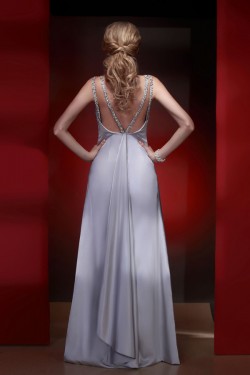 A-Line Beaded Long Prom Evening Party Dresses 02020986