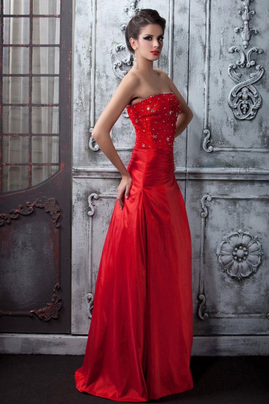 A-Line Beaded Lace Long Red Prom Evening Party Dresses 02020988 A-Line Beaded Lace Long Red Prom Evening Party Dresses 02020988