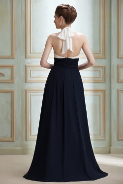 A-Line Halter Long Chiffon Prom Evening Party Bridesmaid Dresses 02020990
