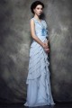 Sheath/Column V-Neck Long Chiffon Lace Prom Evening Party Dresses 02020992
