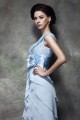 Sheath/Column V-Neck Long Chiffon Lace Prom Evening Party Dresses 02020992