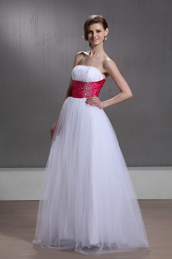 A-Line Strapless Long Prom Evening Party Dresses 02020996