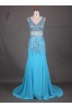 Long Blue Beaded Prom Evening Formal Dresses 3020006