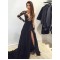 Long Black Lace Chiffon Prom Evening Formal Dresses 3020007
