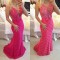 Trumpet/Mermaid Lace Long See Through Prom Evening Formal Dresses 3020014