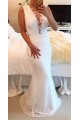 Sexy Trumpet/Mermaid Lace Long White See Through Prom Evening Formal Dresses 3020016 Sexy Trumpet/Mermaid Lace Long White See Through Prom Evening Formal Dresses 3020016