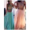 Two Pieces Beaded High Neck Long Prom Evening Formal Dresses 3020018