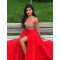 Red Two Pieces Beaded High Neck Long Prom Evening Formal Dresses 3020020